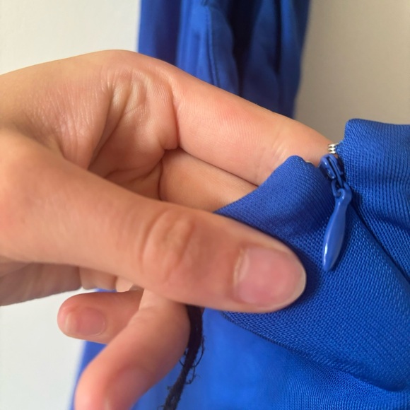 NWT REVOLVE NBD Sapphire Blue Halter Plunge Neckline Bodycon Mini Dress - Picture 11 of 12